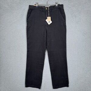 Faherty Pants Women 28 Black Endless Pant Twill Stretch Organic Lagenlook Office